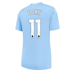 Manchester City Jeremy Doku #11 Replika Hjemmebanetrøje Dame 2023-24 Kortærmet